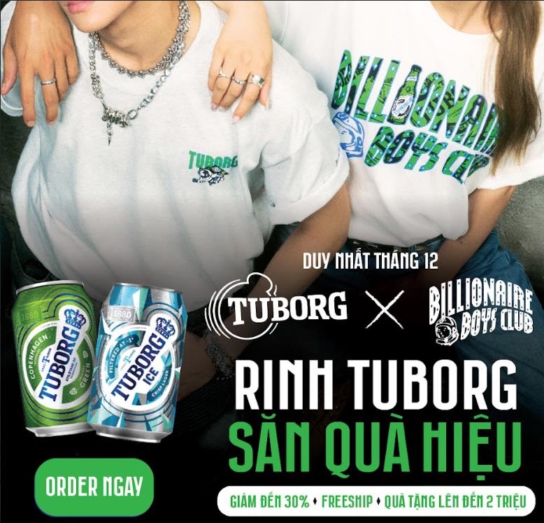 Tuborg kích hoạt năm mới bùng nổ với “cơn lốc” quà tặng hàng hiệu từ Billionaire Boys Club