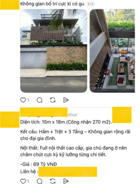 Rầm rộ thông tin biệt thự Tóc Tiên – Touliver từng chung sống được rao bán gần 70 tỷ Rầm rộ thông tin biệt thự Tóc Tiên – Touliver từng chung sống được rao bán gần 70 tỷ